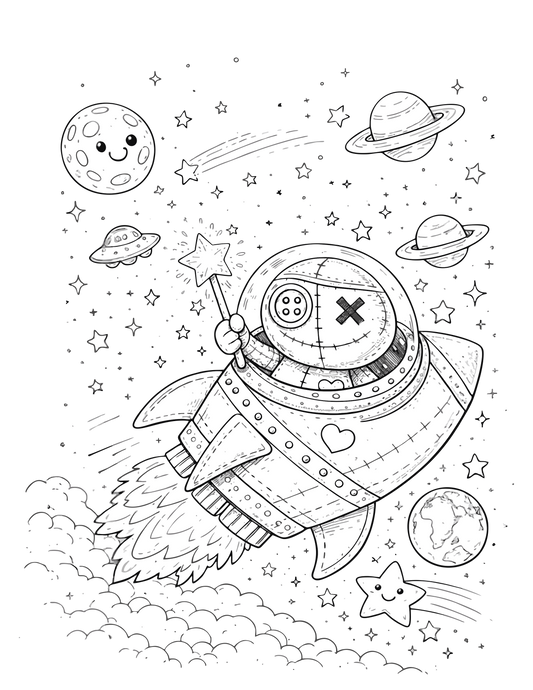 FREE Printable Echo colouring page - Echo in Space